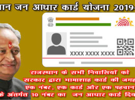 Jan Aadhar Card Yojana Rajasthan