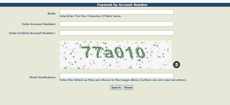 Payment by Account Number