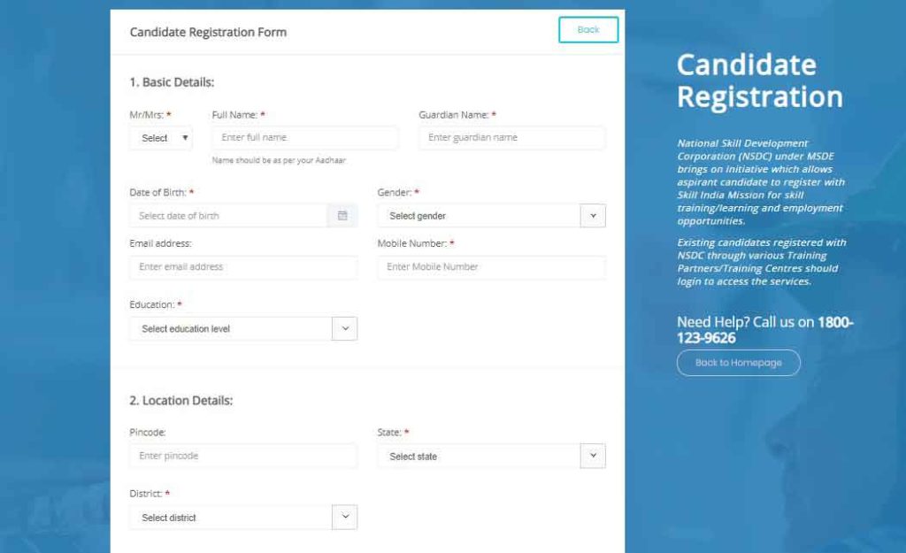 PMKVY Candidate Registration Form