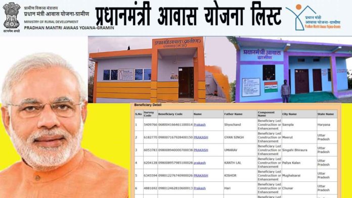 प्रधानमंत्री आवास योजना लिस्ट Pradhan Mantri Awas Yojana list