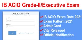 IB ACIO Exam Date 2021: Admit Card & City Released
