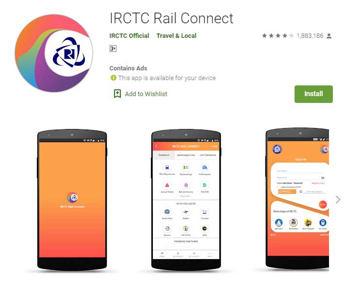 irctc app download for android mobile