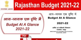 राजस्थान बजट 2021 पीडीएफ