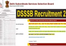 dsssb bharti 2021 notification pdf released for 1809 post